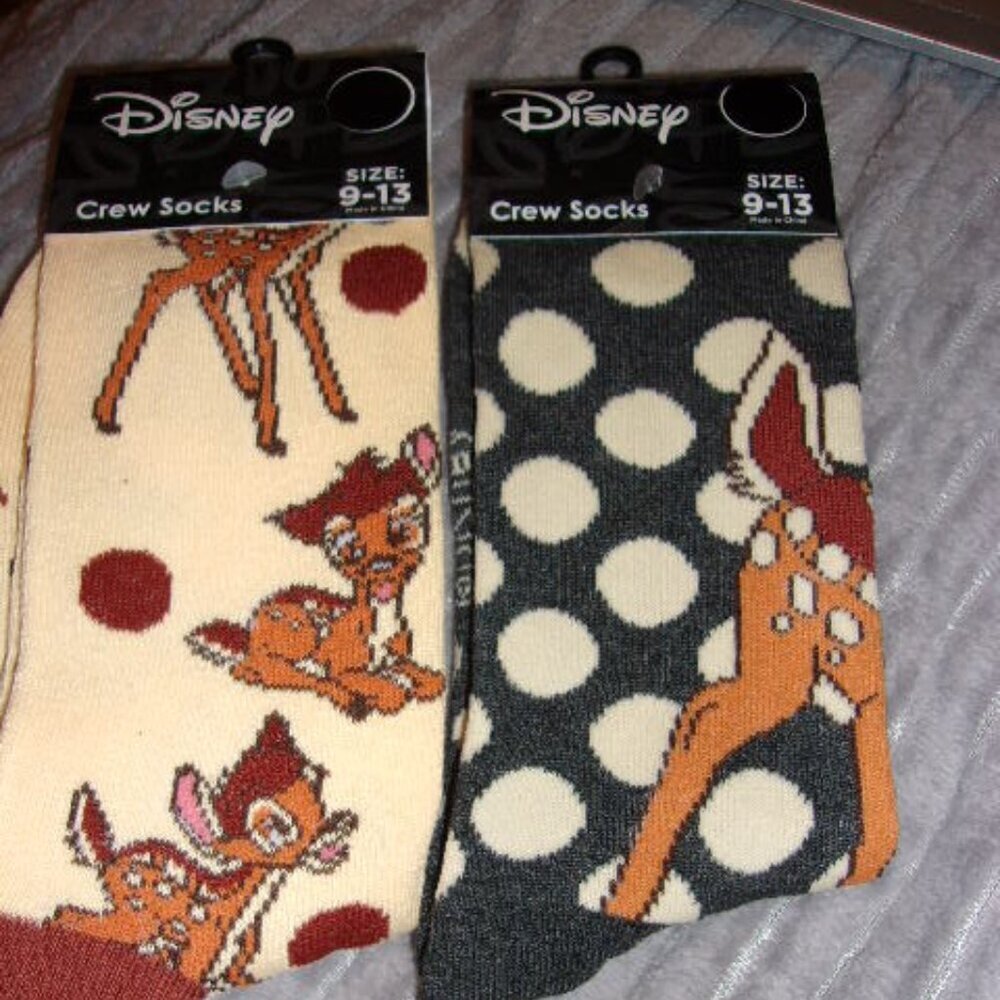 Disney Crew Socks Bambi Bundle 9-13 new
